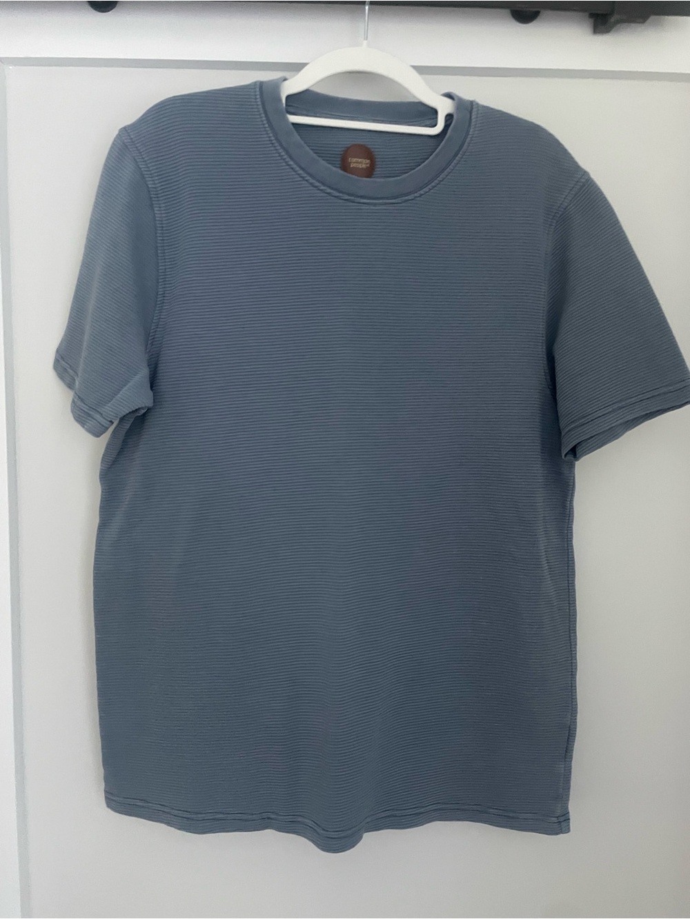 Common People Mens Ribbed Texture Crew Neck T-Shirt
Blue Size S
